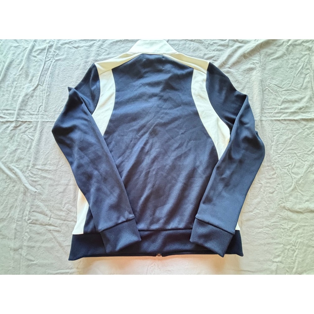 Tory Sport Navy Blue Ivory Colorblock Full Zip Track Jacket Womens Medium - Picture 2 of 6